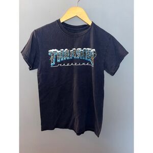 Thrasher Magazine T Shirt Black Short Sleeve Graphic Tee Skateboarding Apparel